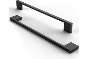 FURNIWARE 10 Stück Möbelgriffe Schrankgriffe Küchengriffe Griffe Schwarz Schubladengriffe 192mm lochabstand -Matt Schwarz Edelstahl Gebürstet