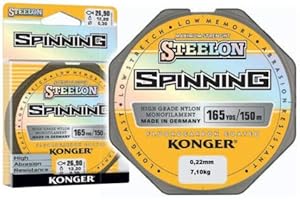 Konger Sedal de Pesca Steelon Spinning con Revestimiento de fluorocarbono, 0,12-0,30 mm/150 m, monofilamento