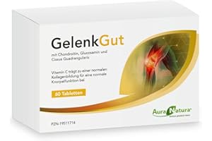 ‎AURA NATURA Aura Natura® GelenkGut – Glucosamin & Chondroitin Gelenkkapseln angereichert mit Vitamin C und Kollagen – 60 Tabletten – 1 Monat Vorrat