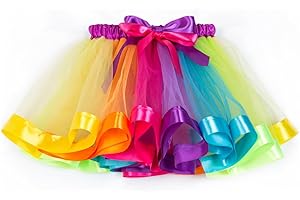 About Time Co Girls Princess Rainbow Layered Ruffle Ballet Dance Tutu Skirt