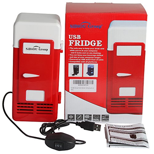 Sidiou Group Handliche Mini-USB-Kühlschrank Cooler Gadget Beverage Getränkedosen Kühler / Wärmer Kühlschrank rot - 3