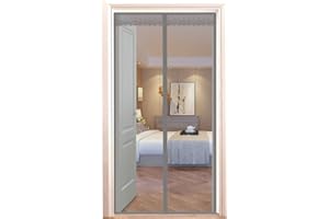 Flei Fliegengitter Magnete, Magnetischer Fliegenvorhang Moskitonetz, Auto geschlossen, faltbar Luft kann frei strömen, for Türen/Patio - Grau 105x205cm