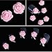 SODIAL(R) 20pcs 3D Pink Little Rose Flower with Rhinestones Nail Art Decoration