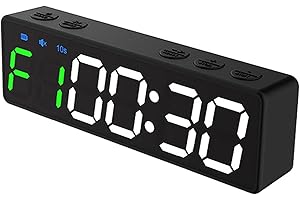 skrskr Mini Gym Timer Reable Stopwatch Portable Countdown/up Clock with Magnetic Back for Home Gym Fitness Training, Black