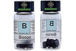 NOVAELEMENTS Boro semimetallo 0,5g 99,9% cristalli in fiala di vetro etichettata, elemento 5 della tavola periodica