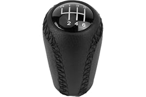 ‎JADESHAY Jadeshay Schaltknauf 6 gang, Auto Schalthebel Für Schaltgetriebe, PU Leder Austauschbarer Auto Schaltknüppel für BK BL/5 CR CW/6 II GH 05-14 (Schwarz)