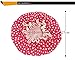 Moolecole Women Polka Dots Printed Waterproof Shower Cap Double Layer Bathing Cap Elastic Band Spa Shower Hat Rose Red
