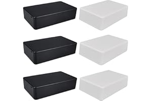 GTIWUNG 6 Stück Elektronik Gehäuse Kunststoff, Anschlussdose ABS Projektbox Elektronische Aufputzdose Gehäuse für Klein Arduino 100 x 60 x 25 mm Abzweigdose (Schwarz & Weiss)