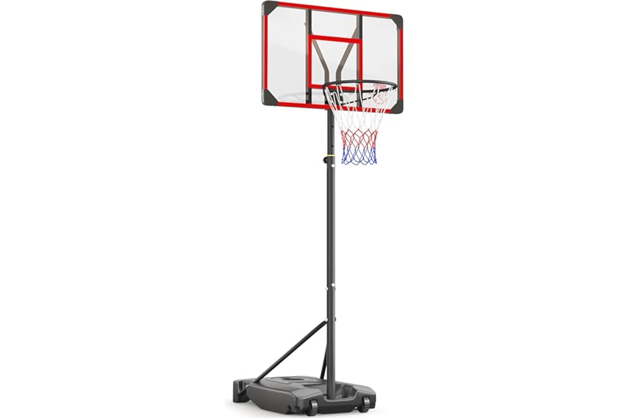 Basketball Hoop Outdoor Yohood Basketball Hoop and Stand 147-260cm Height Adjustable Portable Enlarged Base for Kids Teenagers Youth Adults Backyard Driveway Indoor Garden
