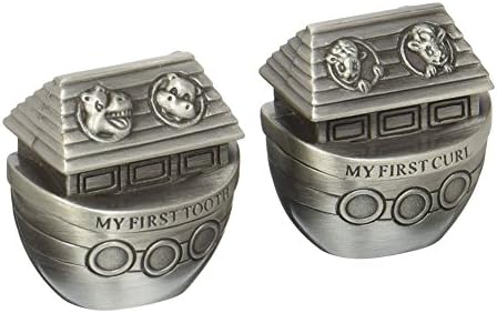 Rose Keepsake Pewter Tooth and Curl Box, Noah's Ark, 1.5", 2 Count
