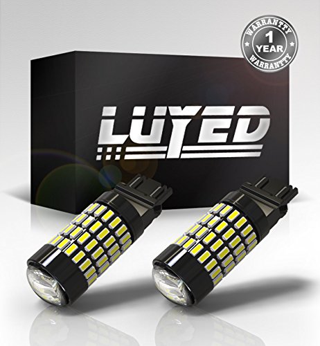 LUYED 2 X 1700 Lumens Extremely Bright 3157 4014 102-EX Chipsets 3056 3156 3057 3157 LED Bulbs with Projector for Backup Reverse Lights,Xenon White(Brightest LED in market)