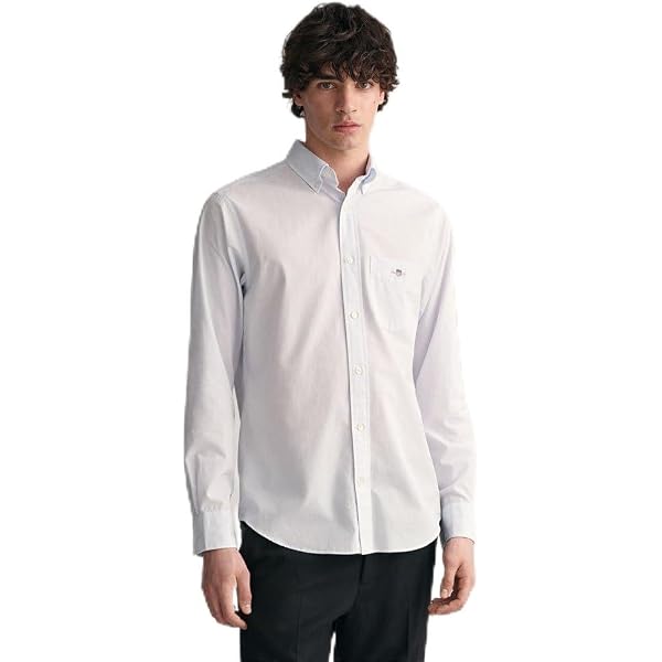 Chemise Homme GANT Manches Longues En Coton Indigo - Coupe Régulière, Neuf Avec étiquettes