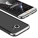 Produktbild JMGoodstore Hülle Kompatibel Samsung Galaxy S7,+Panzerglas Displayschutzfolie,3 in 1 Ultra Dünn 360 Full Body Anti-Kratzer Hart PC Skin Glatte Rückseite Bumper Silber+Schwarz