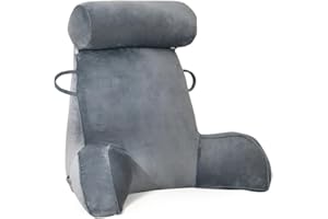 ‎MINGFUXIN Mingfuxin Lesekissen für Bett, Bettauflage Kissen mit Abnehmbarer Nackenrolle & höherem Stützarm zum Sitzen in Bett, Couch Boden-Rückenlehne Lesekissen Erwachsenen Rückenkissen zum Lesen, Fernsehen