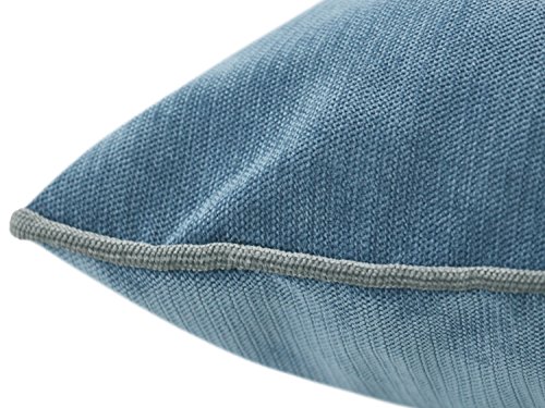 Monte Carlo – 2-farbige Kissenhülle mit Keder – erhältlich in 4 Farbkombinationen und 3 verschiedenen Größen – fester Polsterstoff mit fein gewebter Oberflächenstruktur, 60 x 60 cm, jeans - 4