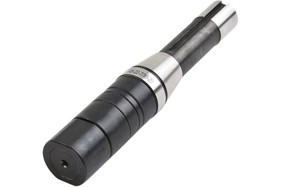 R8 Shank Milling Arbor for 22mm Gear Cutter, Face Mill and Slitting Saw, 7/16-20 Drawbar Thread, Black Oxidation Anti-Rust Treatment, P