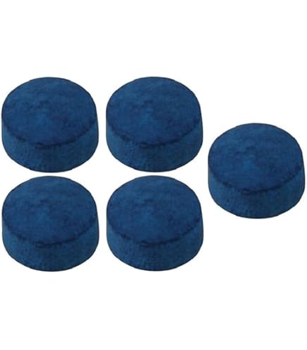RanDal Billard Queue Tips, 50 Stück – Blau, Aus Leder, In 9mm, 10mm, 13mm, Glue-on Style
