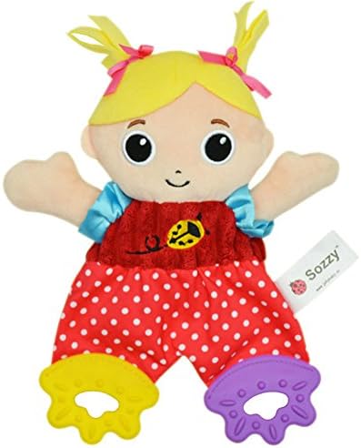 lzn Sozzy Baby Appease Towel Toy Teether Ring Paper Soft Cute Cartoon Animals Newborn Infant Playmate Doll Kid Plush Toys