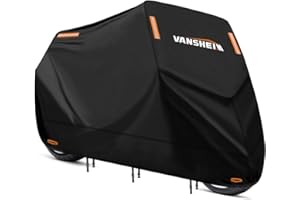 VANSHEIM Bâche de protection pour moto, extérieur, cyclomoteur, couverture, imperméable, garage, moto, intérieur, scooter, garage, couverture, résistante à l'hiver, anti-poussière, avec trou de
