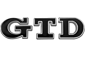 AUTOZOCO Emblema Adhesivo metálico GTD, Insignia GTD Apto para Parte Trasera Autoadhesiva, Compatible con VW Golf 7, 6, 5, 4, Pegatina GTD MK2, MK4, MK5, MK6, MK7, Metal, Negro Borde Plata
