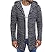 Produktbild Longzjhd Herren Strickjacke Kapuzenpullover Pullover Hoodie Stricken Sweatshirt Cardigan Dicke Warme Hoodie Für Winter Oberbekleidung Mit Kapuze Stricken Lange Strickjacke