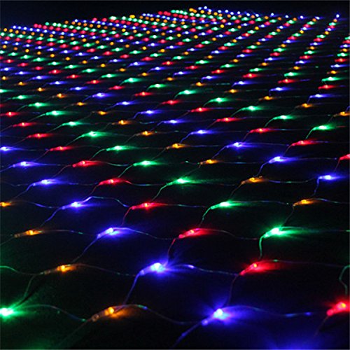 Preisvergleich Produktbild elegantstunning Lichtkette Weihnachtsbaumbeleuchtung Weihnachtsschmuck 1.5m*1.5m Sternenhimmel Atmosphäre Netz für Innnen und Außen Garten Dekoration Party Weihnachten