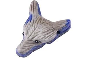 Walfront Pendentif en forme de tête de loup 4cm Pendentif en Pierre Lapis Lazuli Collier en Forme de Tête de Loup en Cristal Décoration en Pierre de Cristal