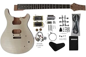 Coban Guitars Electric Guitar DIY Kit PR840 Mahogany Body with Flamed Maple Veneer Chrome Hardware