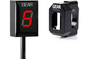 Heigoal Indicatore di marcia per moto Speed Gear Display digitale per Honda NC700 XL CTX700 CB1100 VT400 CB400SF CBR650F CB650F Moto 1-6 Livello Ecu Plug montaggio velocità (rosso)