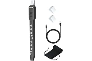 OYAYO Instrumento de viento digital, instrumento de viento eléctrico blanco compatible con MIDI Bluetooth boquilla extraíble y cable de alimentación, 10 tonos de instrumentos musicales incorporados