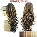 Multi-Color 24"&160g Hair Claw In Pony Tail Ponytail Hair Extensions Curled Wavy GRACE/6H13