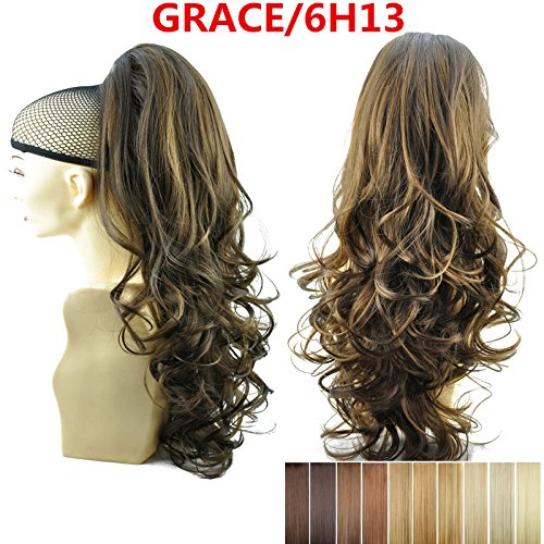 Multi-Color 24"&160g Hair Claw In Pony Tail Ponytail Hair Extensions Curled Wavy GRACE/6H13