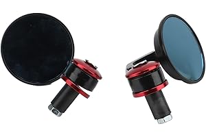 WODHMIEY Rétroviseur de moto avec poignée en alliage d'aluminium rotatif à 360 ° réglable Filetage M8 Universel Anti-reflet Vision nocturne Rétroviseur pour scooter électrique Moto Rétroviseur de