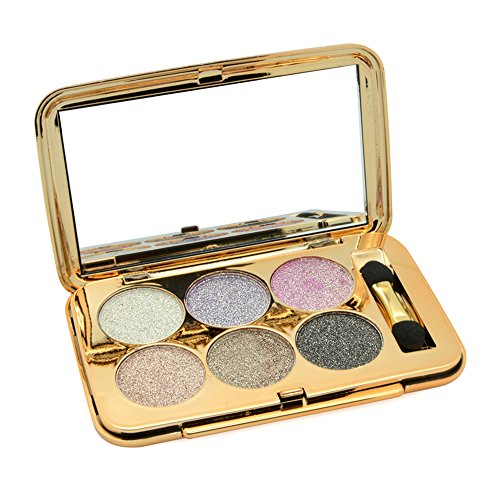 Ucanbe 6 Color Diamon Flash Shimmer Glittering Eyeshadow Palette Dramatic Eye Makeup Kit,No.1