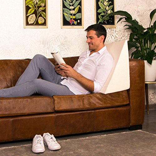Purovi® Keilkissen für Bett und Sofa Couch – Kissen als perfekte Rückenstütze – Lesekissen und Lendenkissen - 5