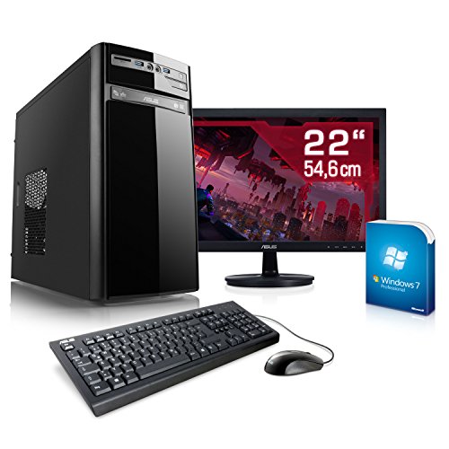 Entertain PC IDV A10-6700 inkl. Windows 7 Professional - AMD Quad-Core A10-6700 4x 3700 MHz, 16GB RAM, 120GB SSD, 1TB HDD, 300MBit/s WLAN, 10in1 CardReader - 22" LED Monitor, Tastatur-Maus-Set