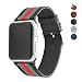 Produktbild Für Apple Watch Armband 42mm 38mm Nylo&Stoff Frauen Sport Armbänder mit Metallschließe Ersatz Uhrenarmband für Apple Watch Series 3 / 2 / 1 &Sport&Edition&Nike+ Schlagfarbe (42mm, Schwarz-grün-rot)