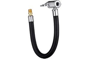 Qinsky Tyre Inflator Hose,20CM Tire Valve Pipe Air Inflator Pump Extension Hose Car Tire Valve Connect Pipe Air Tire Chuck Inflator Pump Extension Hose for Bicycle Motorcycle Trucks