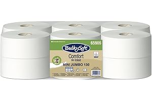 VIRSUS Carta Igienica Industriale Mini Jumbo Rotolo 12 rotoli 5906 Carta Igienica per Dispenser lunghezza 130mt