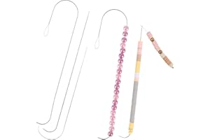 Aeaocvo 4-Piece Bead Spinner Needles, Stainless Steel Hooks for Jewelry Making, Bracelet Making & DIY Crafts