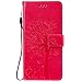 Produktbild Tosim Xiaomi Mi 9T/Redmi K20 Hülle Leder, Klapphülle mit Kartenfach Brieftasche Lederhülle Stossfest Handyhülle Klappbar Case für Xiaomi Mi9T - TOKTU080674 Rosa Rot