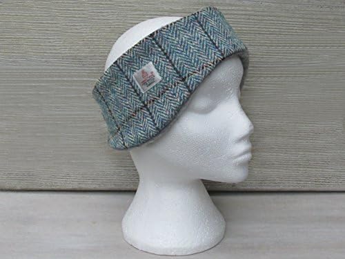 Harris Tweed Blue & Pink Herringbone Luxury Ear Warmer Headband