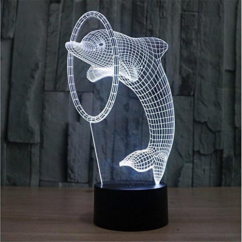 Tactile LED 3D Lamp of Dolphin Colorful 3D Gradient Colored Lamp Lights New perspective of Strange ...