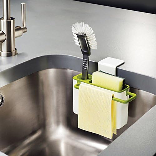 YaoHome Kitchen Brush Sponge Sink Suction Cup Base Draining Towel Rack Washing Holder