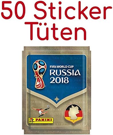 Panini FIFA 2018 Sticker - 50 Packs containing 5 Stickers each - 250 Stickers in Total -