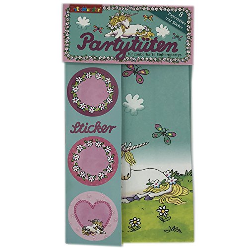 8 Partytüten * EINHORN * aus Papier plus 8 Sticker für Kindergeburtstag und Mottoparty von Lutz Mauder // Unicorn Kinder Geburtstag Geschenktüten Mitgebsel Tüten - 2