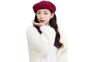 CRAZE LONDON Unisex Winter French Style Berets 100% Wool Quality Hats One Size Fits All Classic Solid Plain Colors Black Navy Red Pink