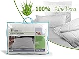 Aloe Vera für erholsamen Schlaf - Steppbett oder Kopfkissen in 2 verschiedenen Größen - geprüfte nach Öko-Tex Standard 100, Steppbett 135 x 200 cm