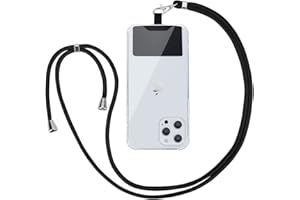 Vauki Cordón para Universales Celular Teléfono Cadena Correa de Cuello Cuerda para Móvil Colgante Nylon Ajustable Desmontable para la Mayoría de los Teléfonos para iPhone Samsung Xiaomi, Negro 2