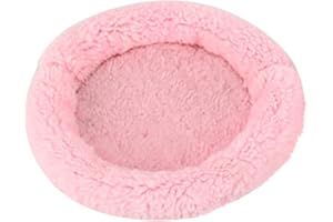 ZYUEER Coussin d'hiver Hamster Mat Lavable Hérisson Lit Rond Nid Cochon d'Inde (Outside Diameter 22 cm,Internal Diameter 14 cm, Rose)